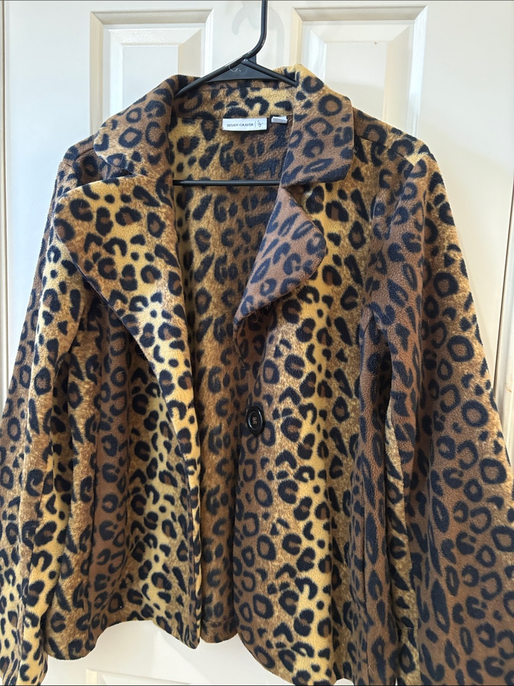 Susan Graver Leopard Print Jacket in Brown and Black